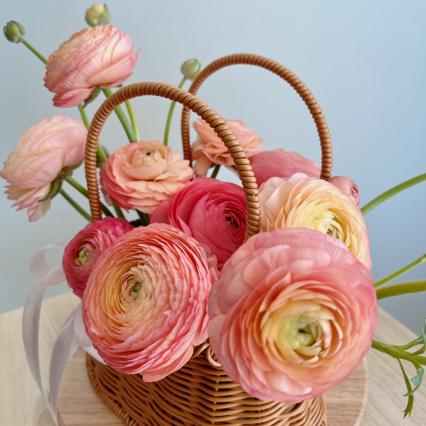 # Coral Peach Flower Basket