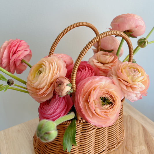 # Coral Peach Flower Basket